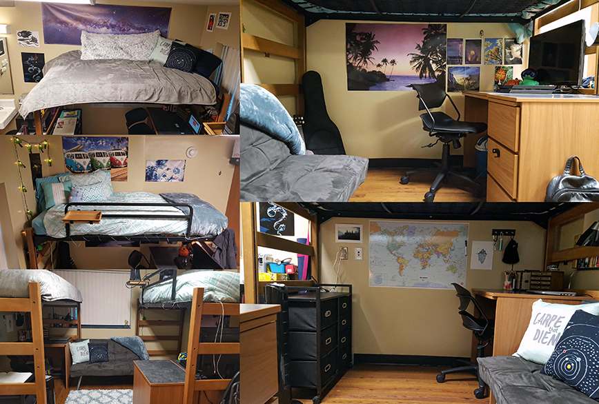 Belk Hall decorated rooms collage